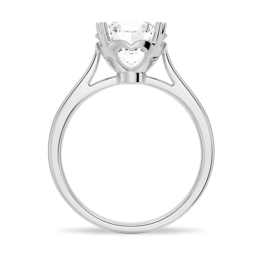 Side View of Round Cut Moissanite Ring