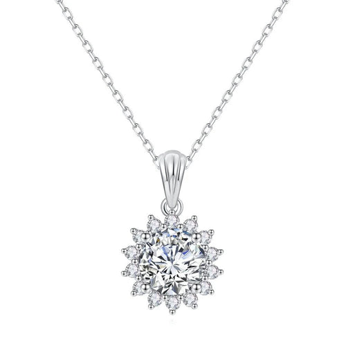 flower moissanite necklace  
