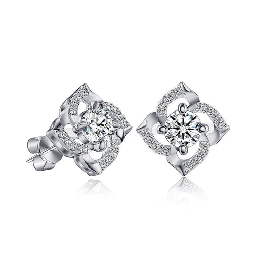flower moissanite earrings  