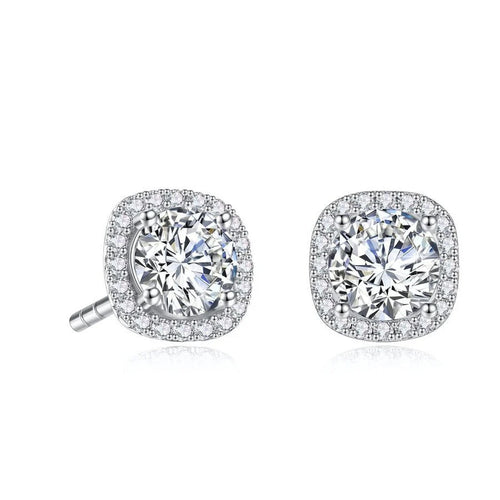halo moissanite earrings  