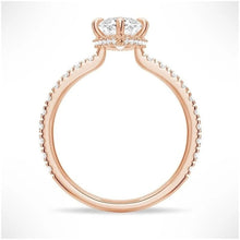 Load image into Gallery viewer, Marquise Moissanite Engagement Ring with Hidden Halo | French Pave Design in Gold &amp; Silver