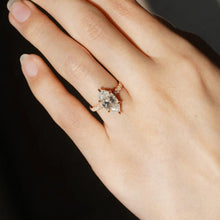 Load image into Gallery viewer, Elegant Marquise Cut Moissanite Ring with Side Diamonds