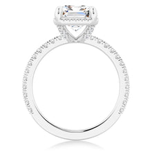 Load image into Gallery viewer, Bridal Set Halo Ring with Half Eternity Moissanite Band