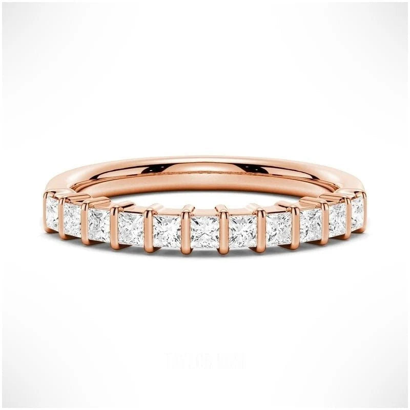 Geometric Sparkle Bridal Band