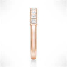 Load image into Gallery viewer, Princess Cut Moissanite Wedding Band – Half Eternity Ring in Gold or Silver