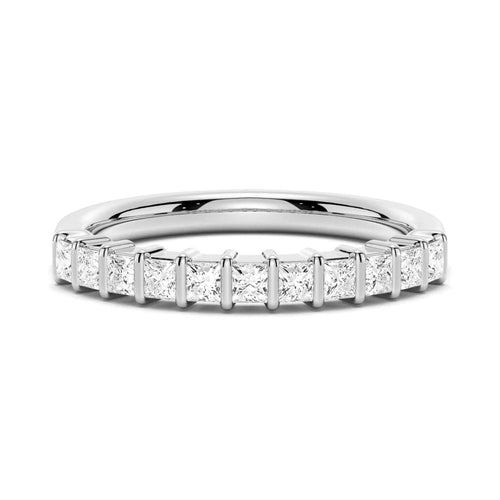 Princess Cut Moissanite Wedding Band