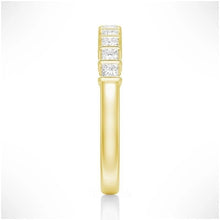 Load image into Gallery viewer, Princess Cut Moissanite Wedding Band – Half Eternity Ring in Gold or Silver