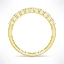 Load image into Gallery viewer, Princess Cut Moissanite Wedding Band – Half Eternity Ring in Gold or Silver