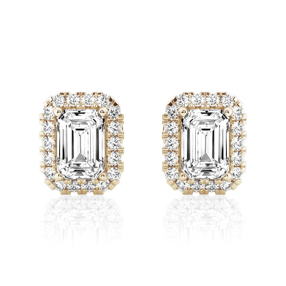 halo moissanite studs  