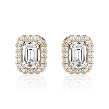 Load image into Gallery viewer, halo moissanite studs  