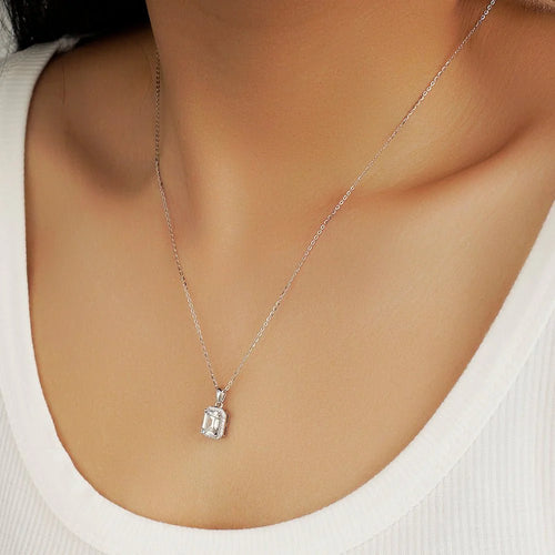 halo moissanite pendant  