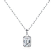 Load image into Gallery viewer, emerald cut moissanite necklace  