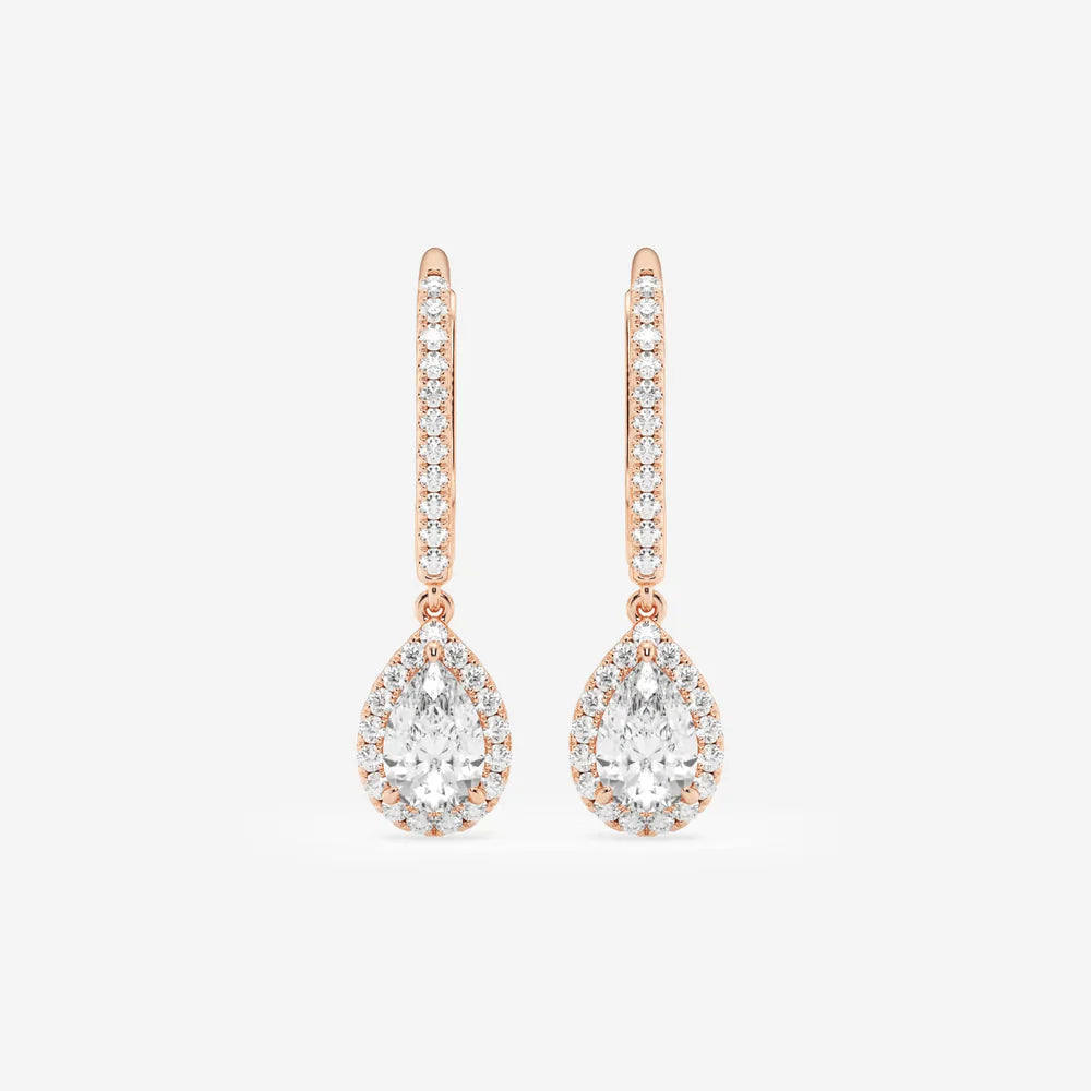 pear moissanite earrings 