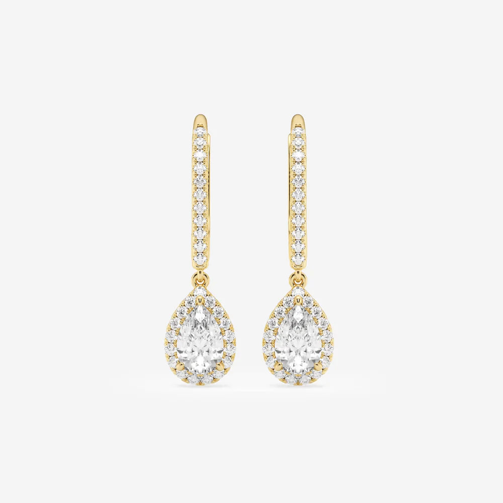 gold pear earrings  
