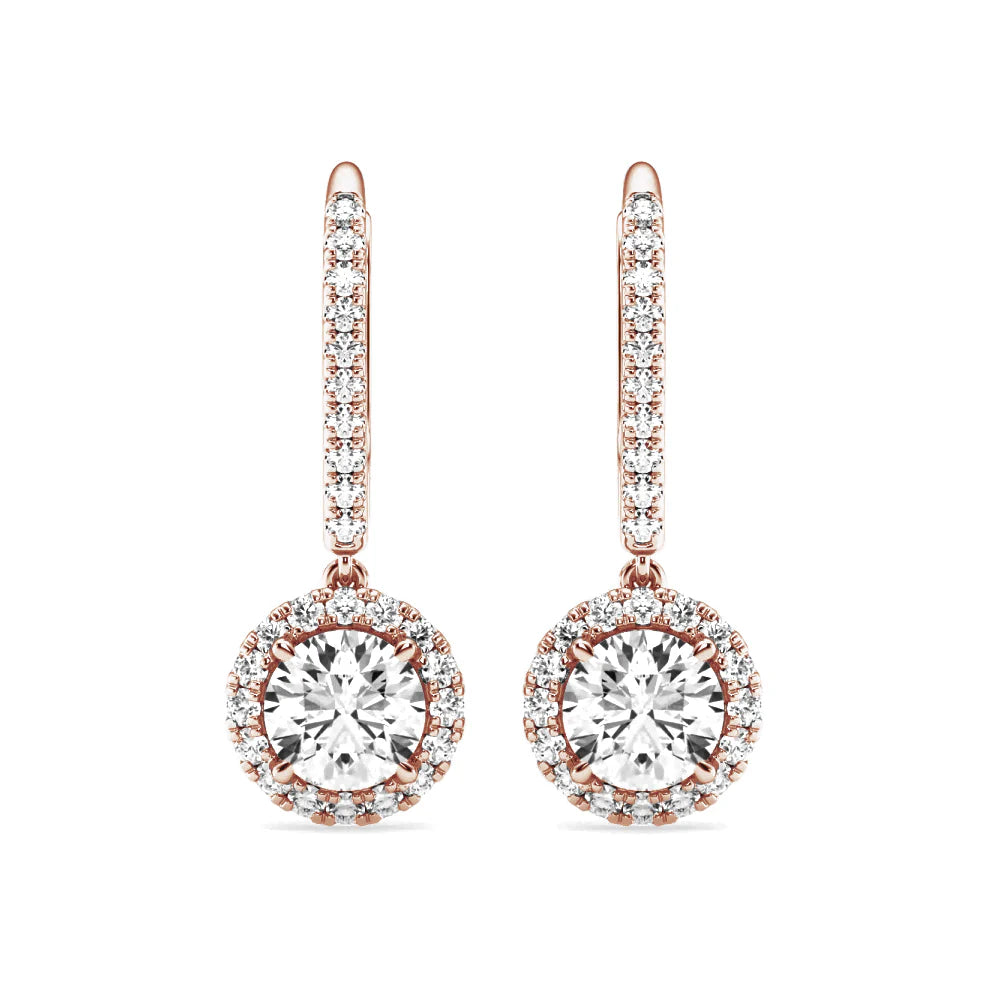 moissanite halo earrings 