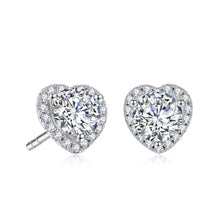Load image into Gallery viewer, heart moissanite earrings  
