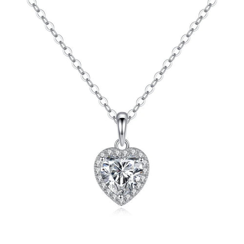 heart moissanite necklace  