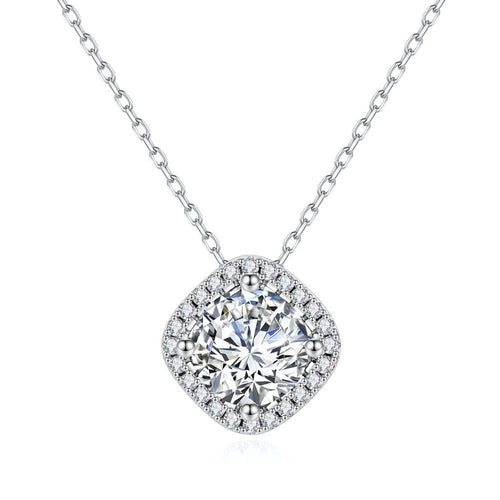 square moissanite necklace  