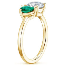 Load image into Gallery viewer, Unique Emerald Engagement Ring Design