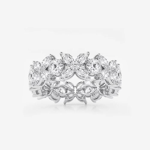Floral Eternity Band with Moissanite Stones