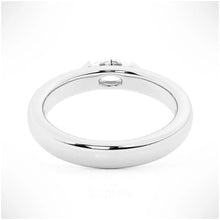 Load image into Gallery viewer, 1 Ct Marquise Moissanite Half Bezel Ring | Stackable Wedding Band in Gold &amp; Silver