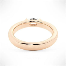 Load image into Gallery viewer, 1 Ct Marquise Moissanite Half Bezel Ring | Stackable Wedding Band in Gold &amp; Silver