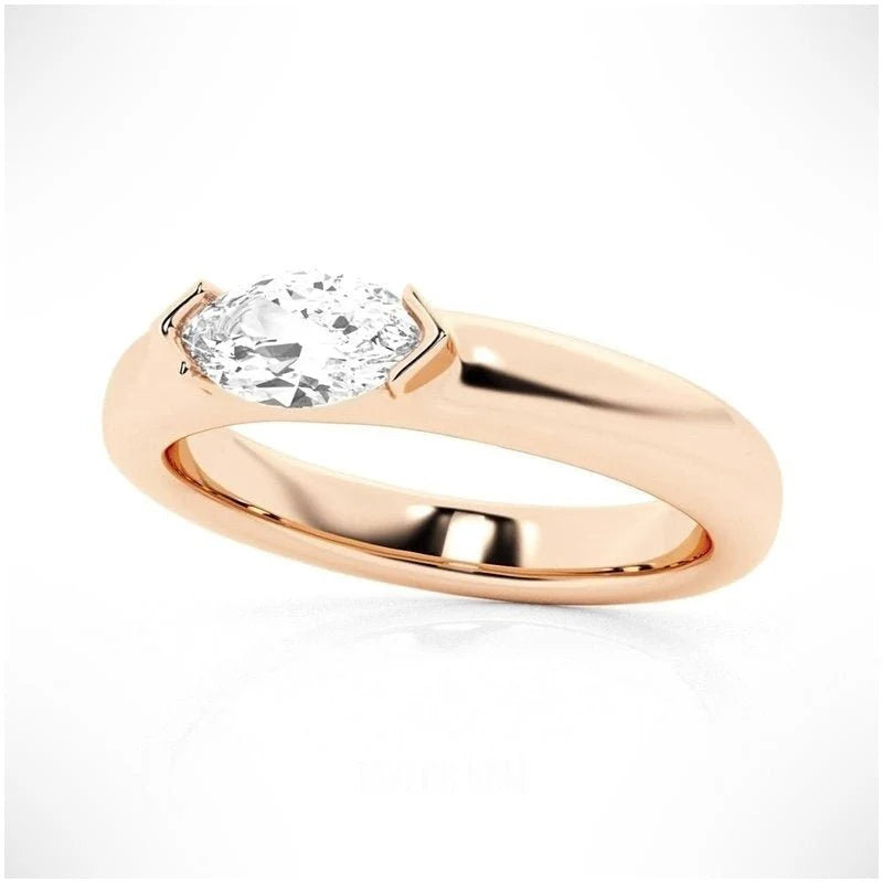 Contemporary Moissanite Wedding Ring in Platinum