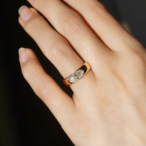 Sleek Stackable Wedding Band with 1 Ct Moissanite