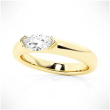 Load image into Gallery viewer, Half Bezel Marquise Moissanite Band in 14K Gold