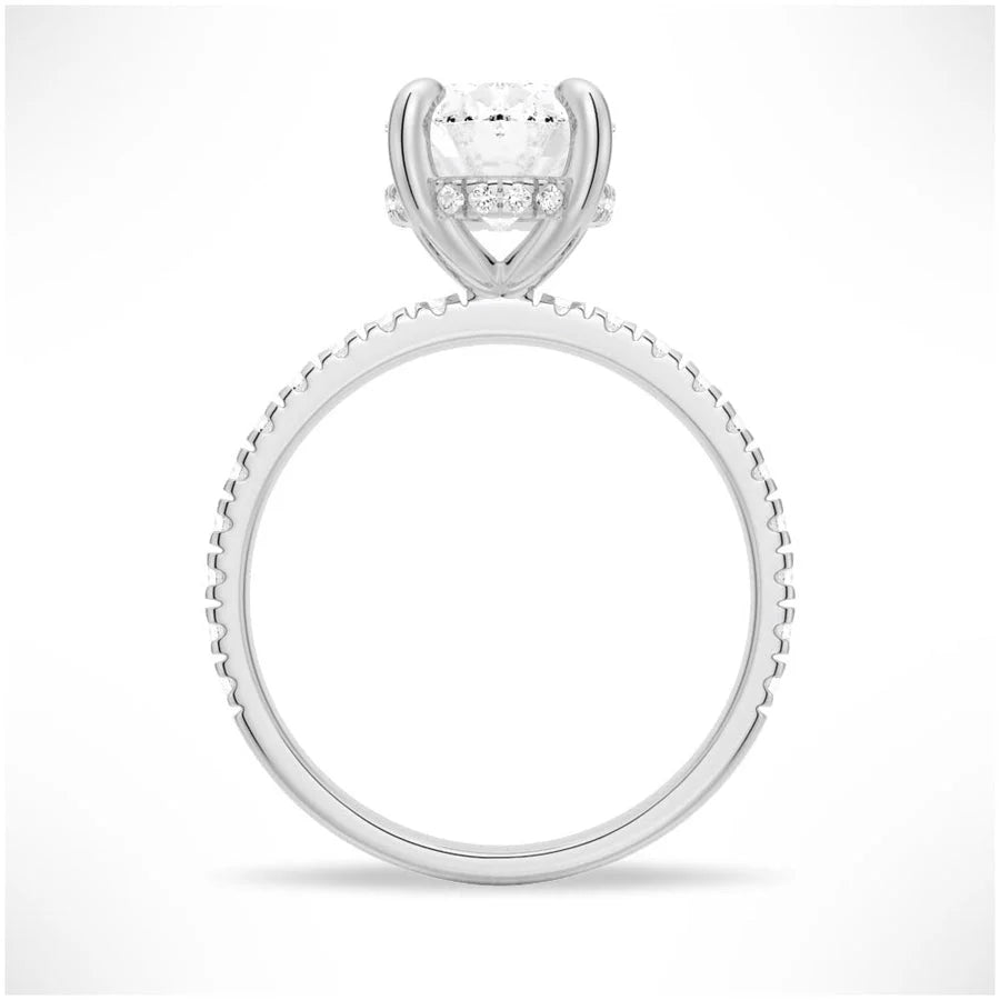 Moissanite Engagement Ring in Platinum Finish
