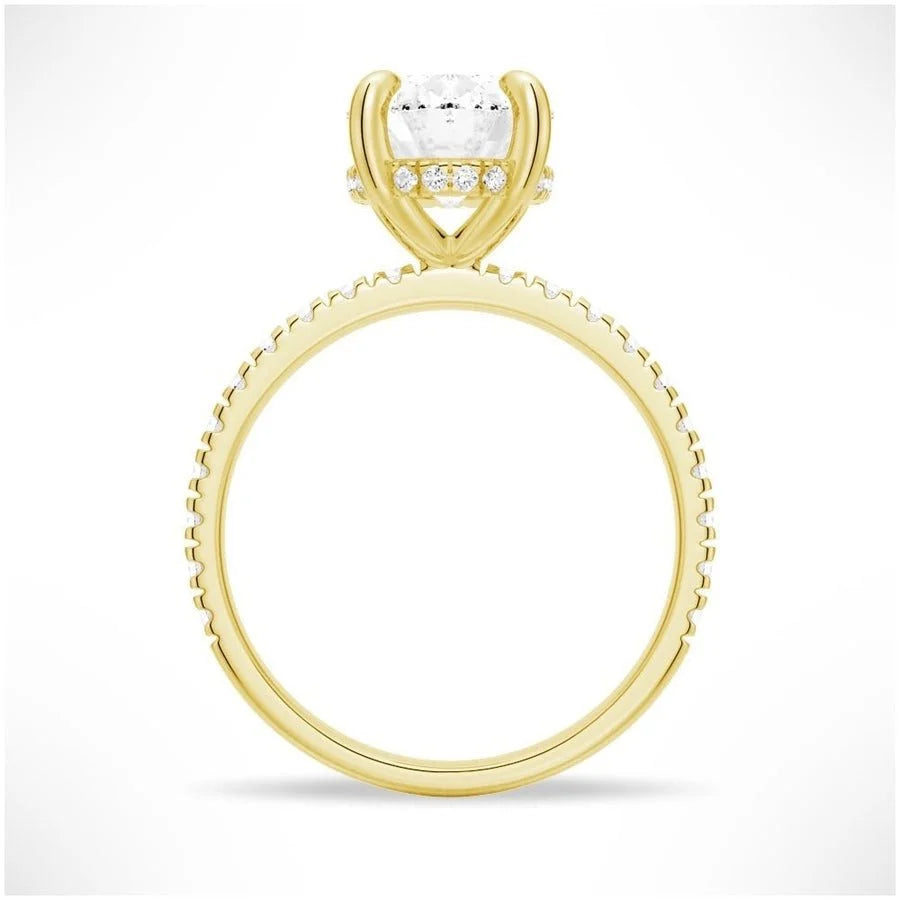 Micropavé Oval Moissanite Engagement Ring | TKEANAAL Fine Jewelry