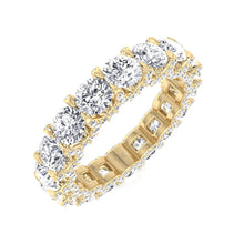 Load image into Gallery viewer, Micropavé Eternity Band – Round Moissanite Wedding Ring in Gold or Platinum