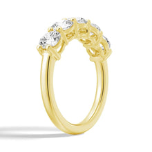 Load image into Gallery viewer, Minimalist Shared Prong Moissanite Wedding Band – Elegant &amp; Timeless Design