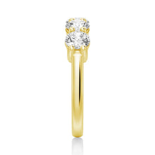 Load image into Gallery viewer, Minimalist Shared Prong Moissanite Wedding Band – Elegant &amp; Timeless Design