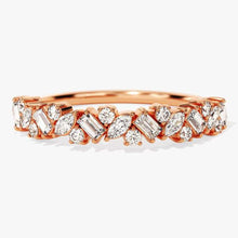 Load image into Gallery viewer, Multi-Cut Moissanite Wedding Band – Unique Eternity Ring