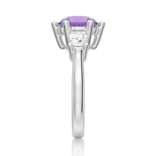 Load image into Gallery viewer, February Birthstone Ring with Amethyst and Moissanite