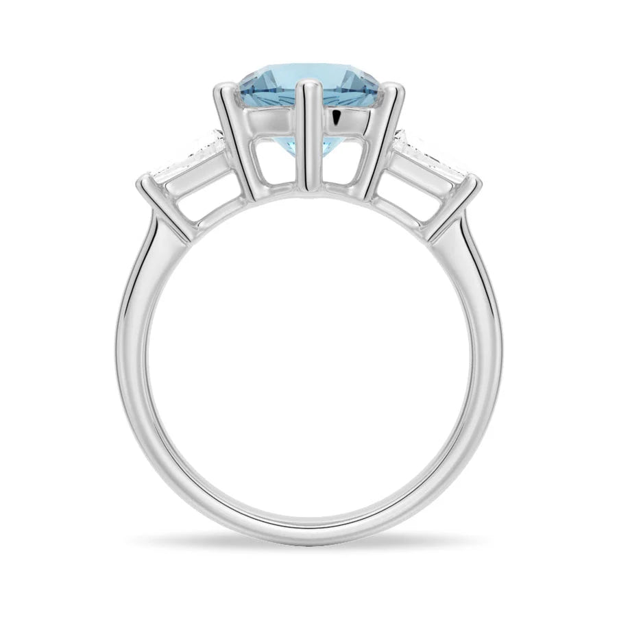 Elegant Three-Stone Topaz Silver Band