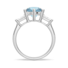 Load image into Gallery viewer, Elegant Three-Stone Topaz Silver Band