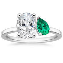 Load image into Gallery viewer, Oval and Pear Cut Moissanite Engagement Ring