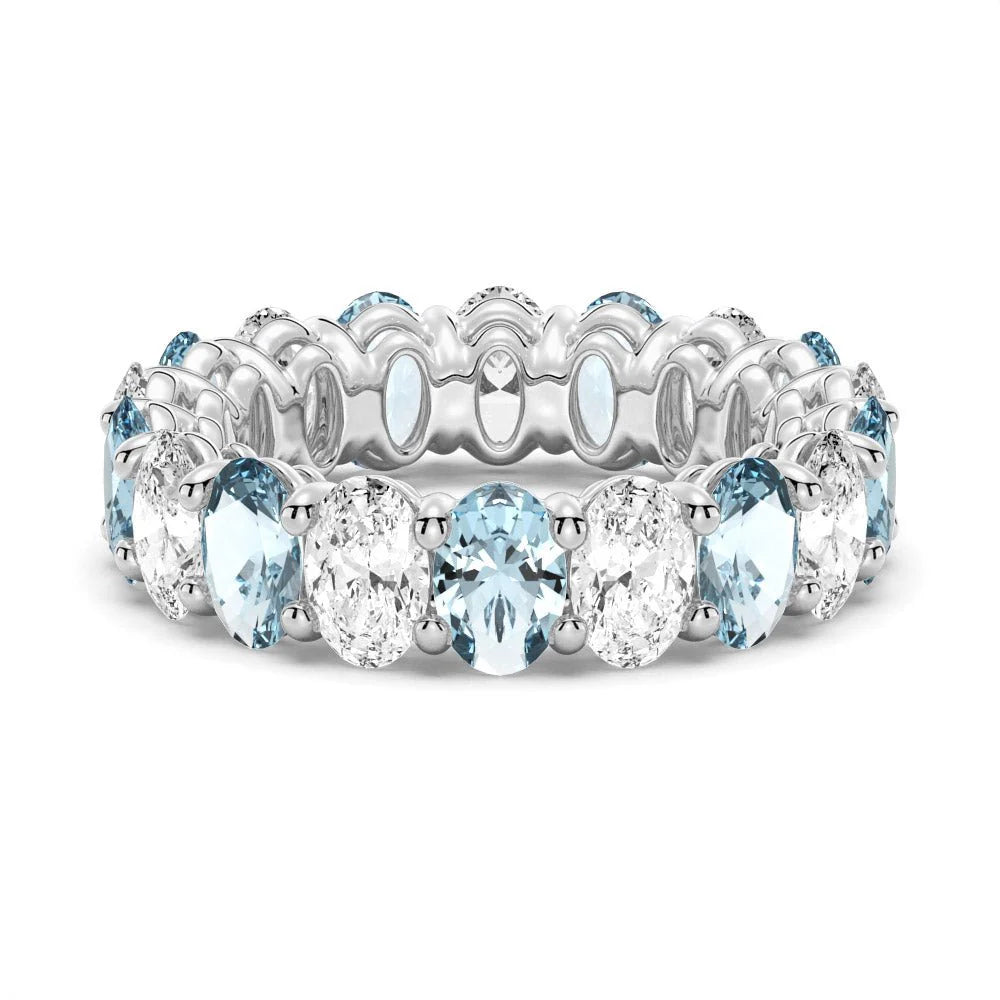 Oval Cut White Sapphire Men’s Wedding Band – Silver, Gold or Platinum Ring