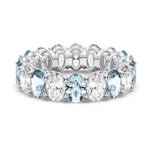 Load image into Gallery viewer, Oval Cut White Sapphire Men’s Wedding Band – Silver, Gold or Platinum Ring