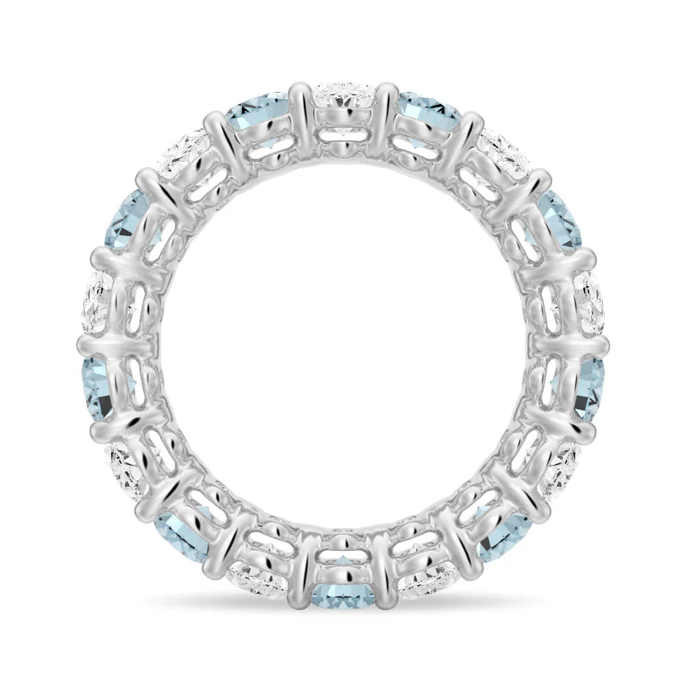 Oval Cut White Sapphire Men’s Wedding Band – Silver, Gold or Platinum Ring