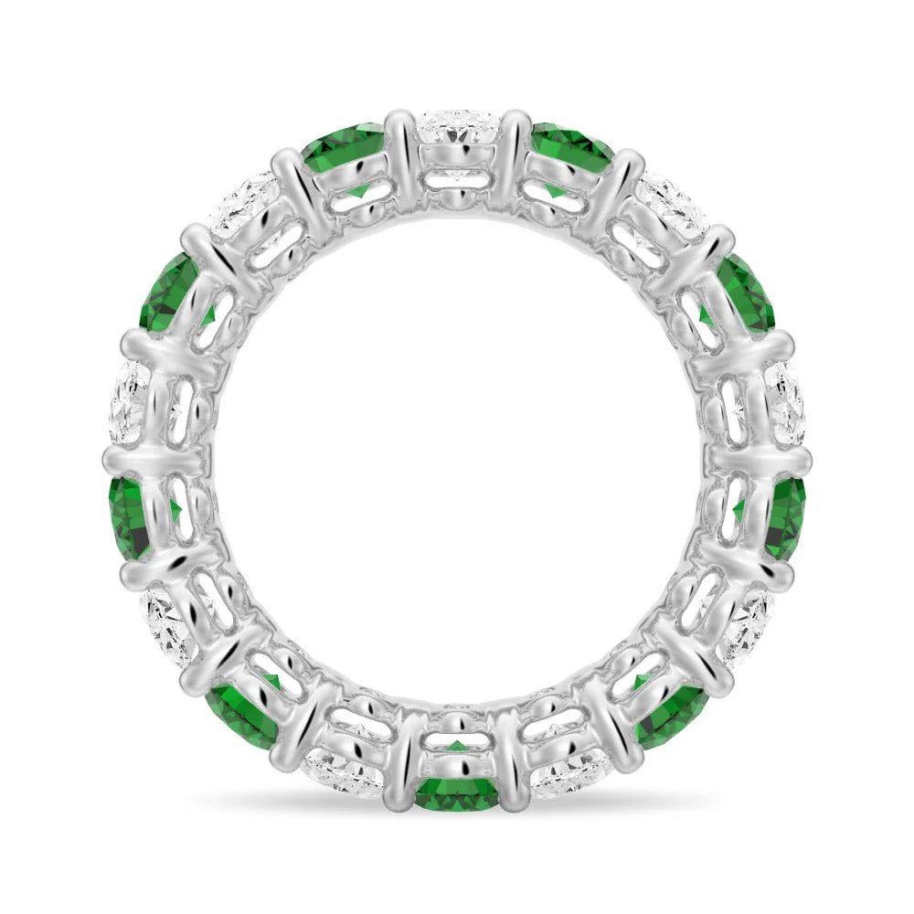 Oval Cut White Sapphire Men’s Wedding Band – Silver, Gold or Platinum Ring
