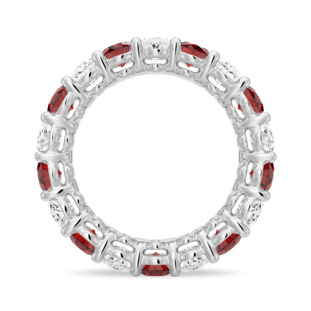 Oval Cut White Sapphire Men’s Wedding Band – Silver, Gold or Platinum Ring