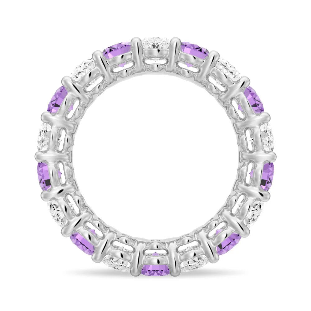 Oval Cut White Sapphire Men’s Wedding Band – Silver, Gold or Platinum Ring