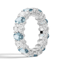 Load image into Gallery viewer, Oval Cut White Sapphire Men’s Wedding Band – Silver, Gold or Platinum Ring