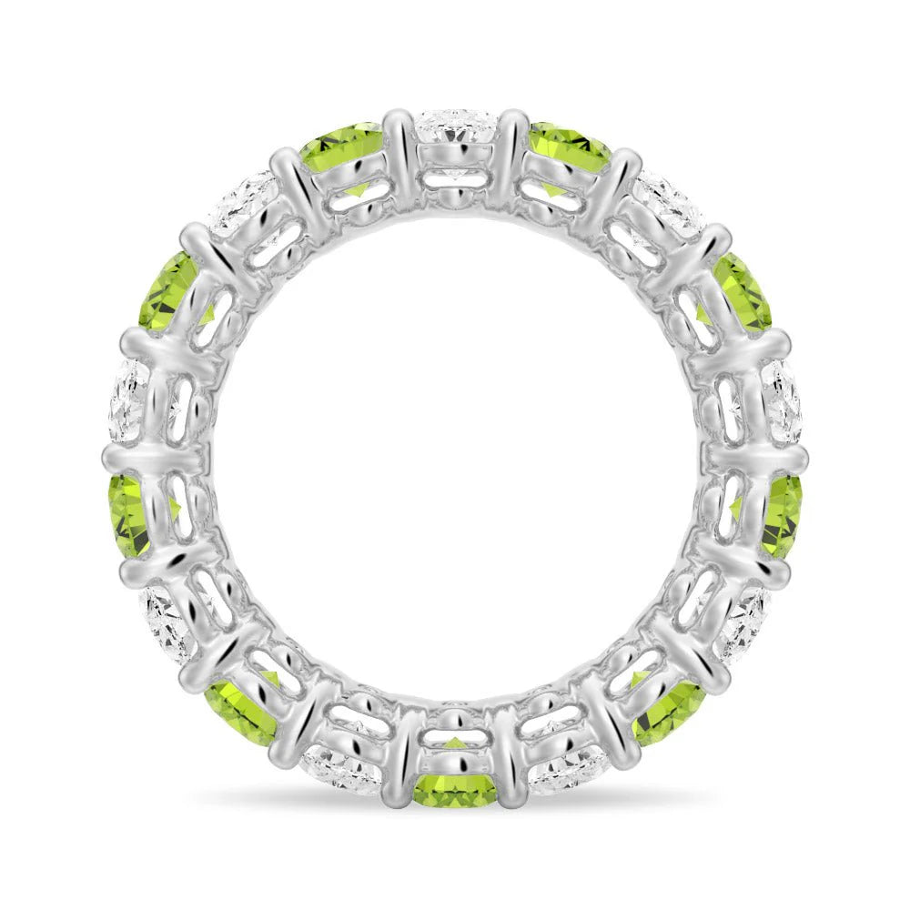 Oval Cut White Sapphire Men’s Wedding Band – Silver, Gold or Platinum Ring