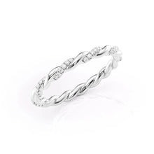 Load image into Gallery viewer, Pavé Delicately Braided Moissanite Wedding Band – Elegant Eternity Ring in Silver, Gold or Platinum