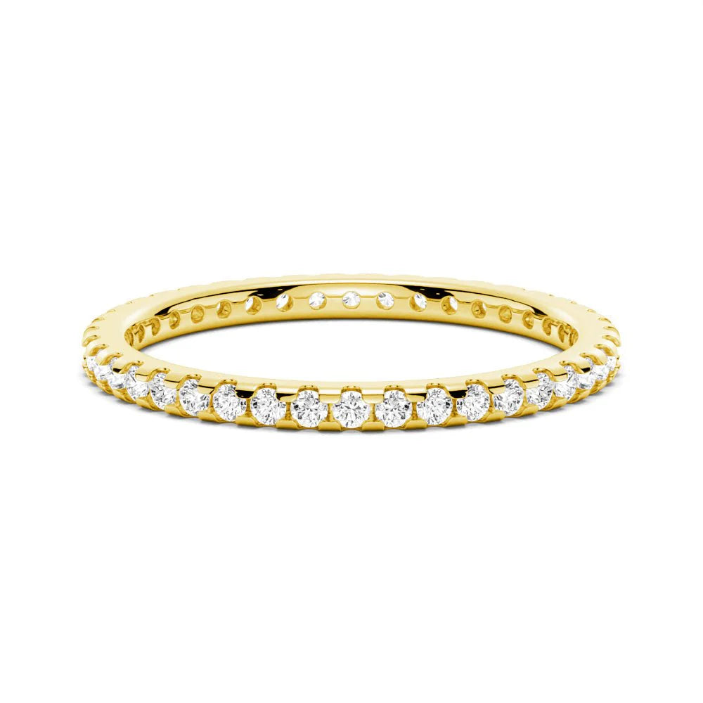 Unique Moissanite Wedding Band in Gold