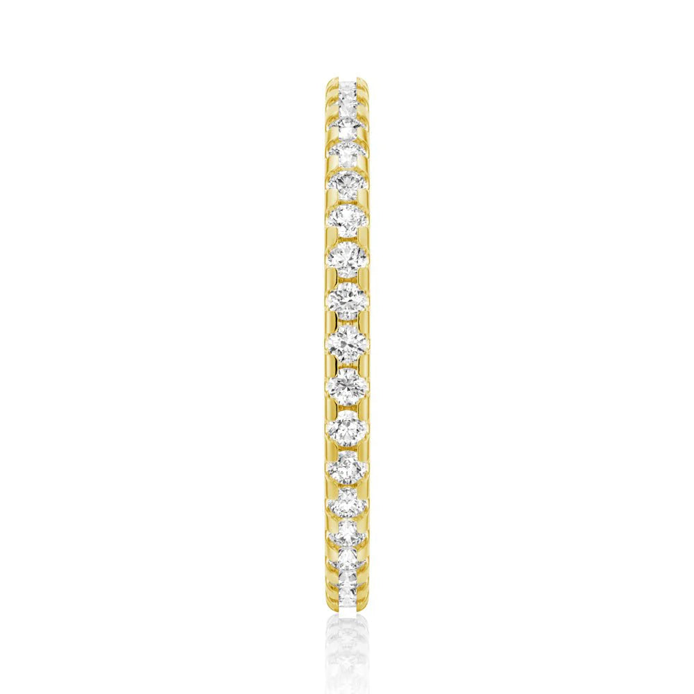 Unique Moissanite Wedding Band – Artistic Statement Eternity Ring